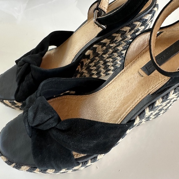 Frye Company wedge espadrilles black suede 8 - Picture 4 of 7